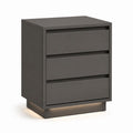 Comodino a 3 cassetti grigio antracite in MDF rettangolare 45 x 40 x 60 cm