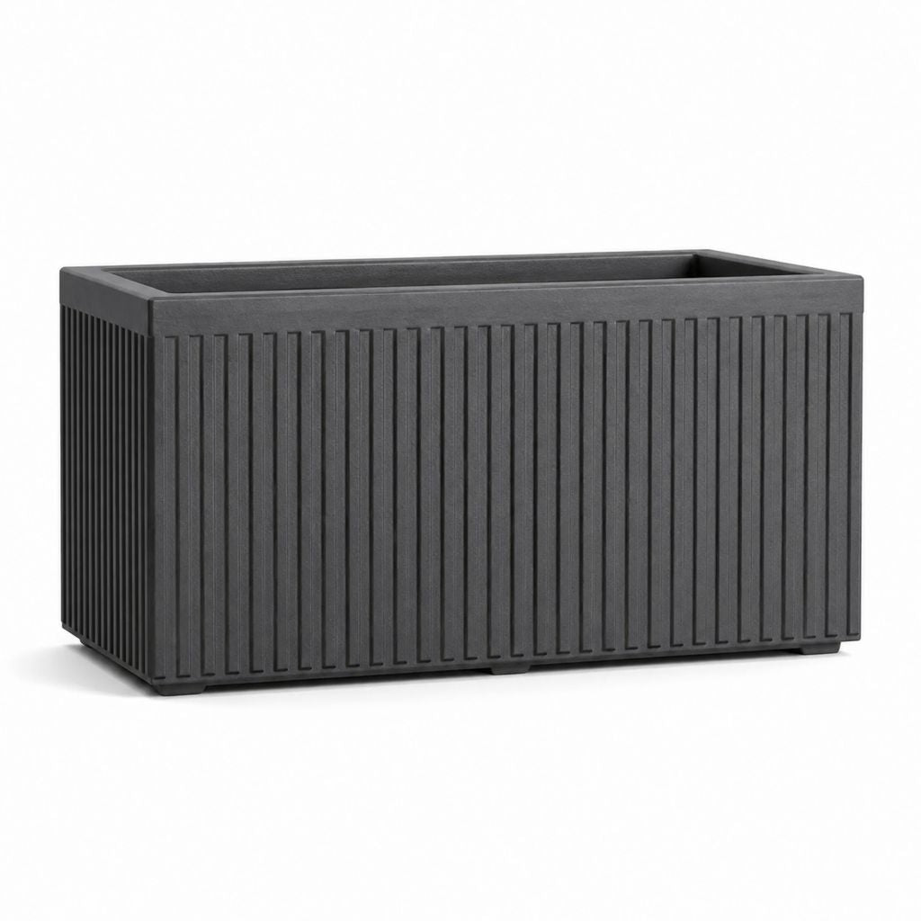 Fioriera rettangolare da esterno grigio antracite in PP 80 x 30 x 50 cm