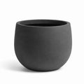 Vaso da fiori rotondo grigio antracite in fibra di vetro e cemento Ø 50 x 50 cm