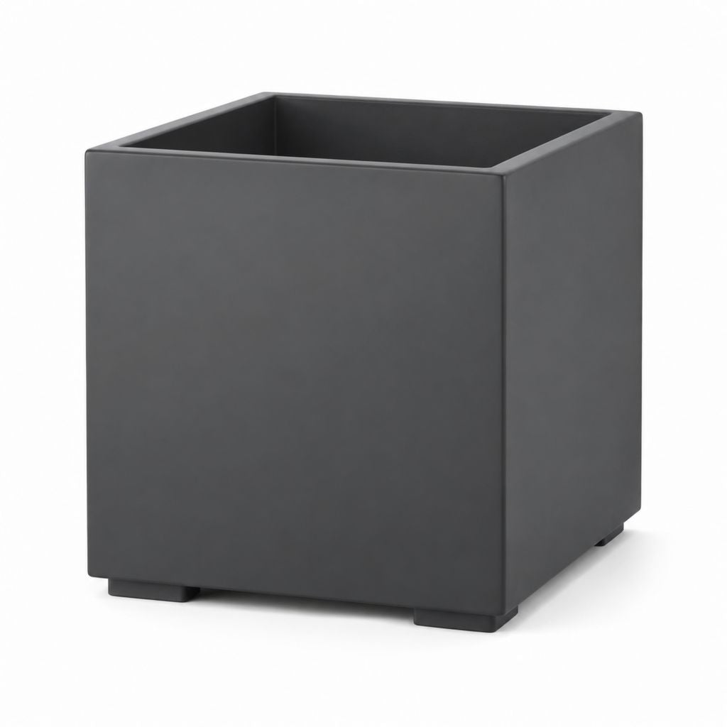 Vaso da fiori quadrato grigio antracite in polipropilene 40 x 40 x 40 cm