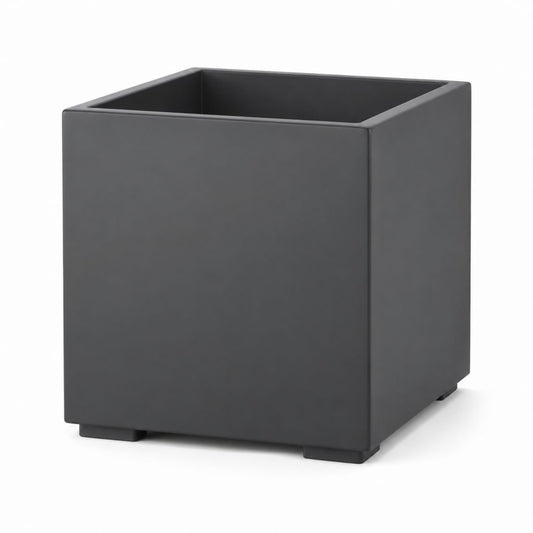 Vaso da fiori quadrato grigio antracite in polipropilene 40 x 40 x 40 cm