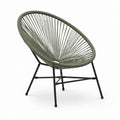 Sedia da giardino Acapulco verde oliva in corda PE con struttura in acciaio 72 x 80 x 85 cm