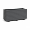 Fioriera rettangolare rialzata grigio antracite in WPC 80 x 40 x 45 cm