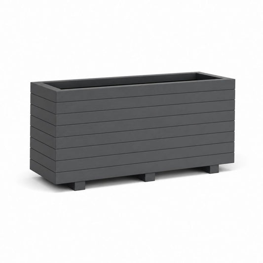 Fioriera rettangolare rialzata grigio antracite in WPC 80 x 40 x 45 cm