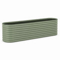 Fioriera rialzata da giardino verde in acciaio zincato ovale 240 x 60 x 60 cm