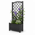 Fioriera rettangolare con graticcio da giardino nera in PP 100 x 43 x 142 cm
