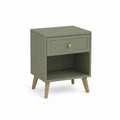 Comodino con cassetto verde salvia in MDF rettangolare 40 x 35 x 55 cm