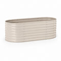 Fioriera rialzata ovale beige in acciaio zincato 240 x 90 x 60 cm