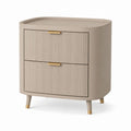 Comodino con 2 cassetti beige in MDF ovale 50 x 40 x 60 cm