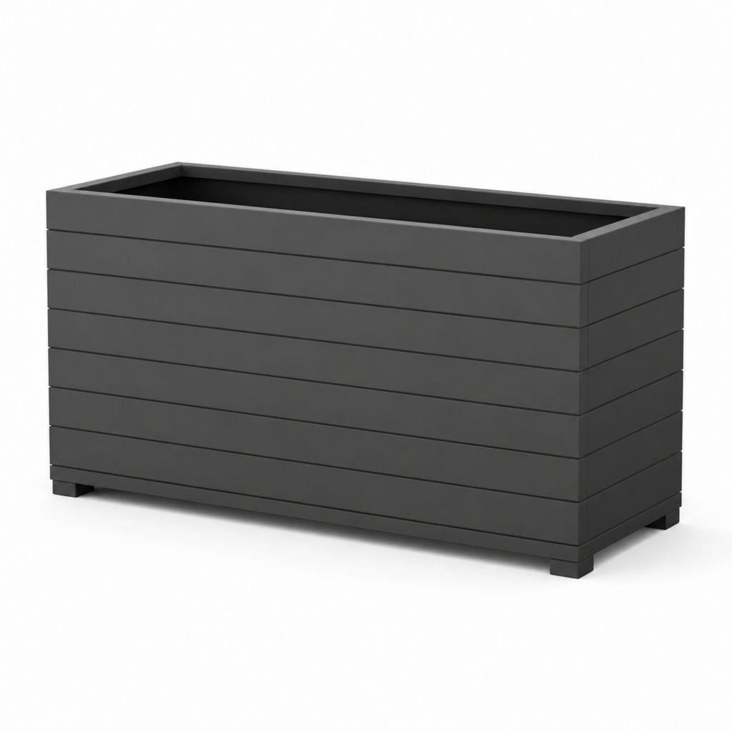 Fioriera rettangolare da esterno antracite in PP 100 x 40 x 50 cm