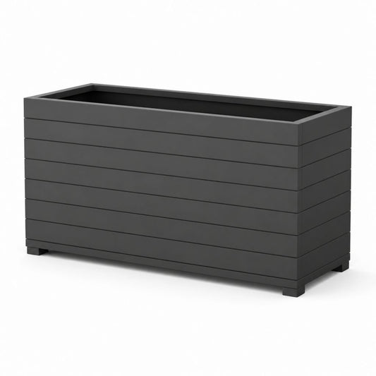 Fioriera rettangolare da esterno antracite in PP 100 x 40 x 50 cm