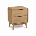 Comodino a 2 cassetti rovere naturale impiallacciato 45 x 40 x 60 cm