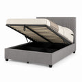 Letto contenitore matrimoniale grigio in poliestere 160 x 200 cm con rete sollevabile